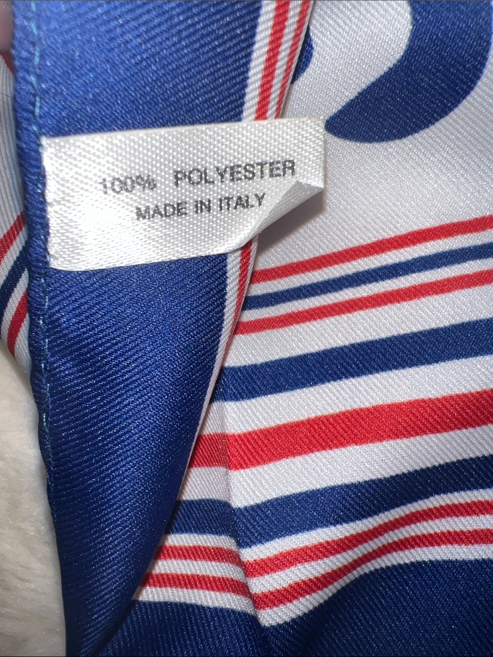 Vintage Princess Cruises Sea Witch Nautical Scarf Made in Italy Red White Blue - Picture 4 of 5